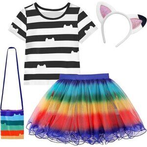 Gabby's Dollhouse Rainbow Tutu dress for Girls, Birthday Girl Outfit Set